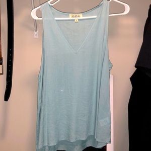 Blue Linen Tank